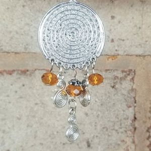 Amber  Earrings beads Chandelier Jewelry NWOT